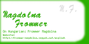 magdolna frommer business card